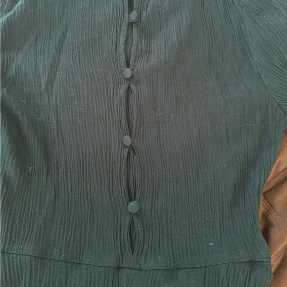 Zara Bottle Green Wrinkled Look Feminine Fit Bloggers Favorite Dress size S - Picture 16 of 16
